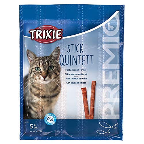 Trixie Premio Stick Quintett Friandise salmón/Trucha para Gato 5 × 5 G