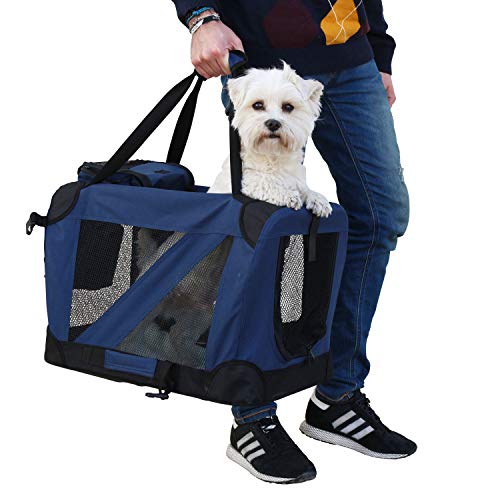 YATEK Transportin para Perros Plegable entradas Laterales y Superiores con Alta Visibilidad, Confort y Seguridad para tu Mascota (Tamaño S (49,5 x 34,5 x 35cm)