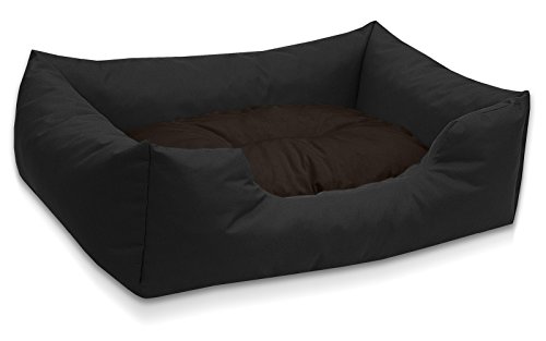 BedDog® colchón para Perro Mimi S hasta XXXL, 26 Colores, Cama, sofá, Cesta para Perro, L Negro/marrón
