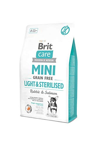 Brit Care Mini Light y Sterilised Grain Free al Conejo y Salmón Hipoalergénico - 2 kg