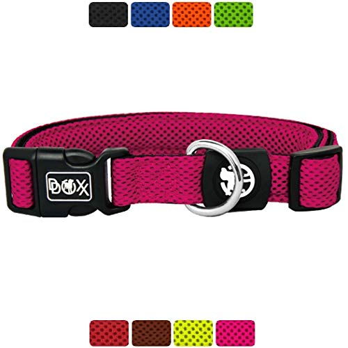 DDOXX Collar Perro Air Mesh, Ajustable, Acolchado | Diferentes Colores & Tamaños | para Perros Pequeño, Mediano y Grande | Collares Accesorios Gato Cachorro | Rosado Pink, XS