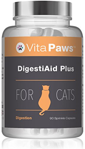 DigestiAid Plus para Gatos - ¡Bote para 3 meses! - 90 Cápsulas - VitaPaws