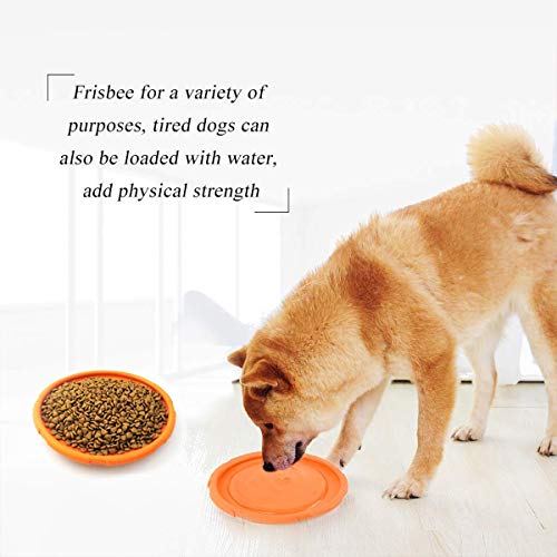 JIeGuanG Frisbee, Juguete de Goma elástica para Mascotas para Perros y Gatos pequeños, medianos, Color Naranja