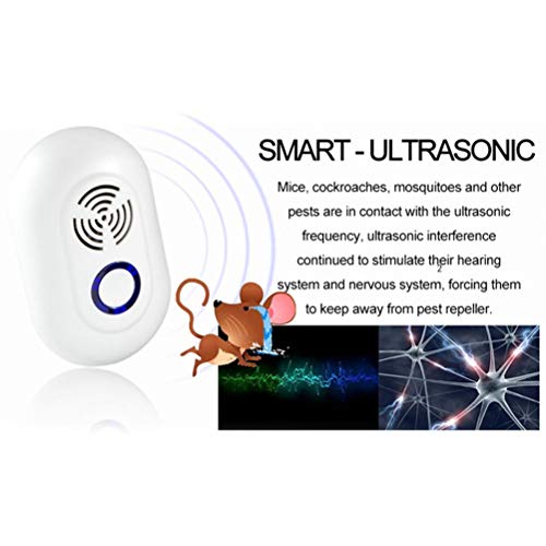 LIOOBO Ultrasonic Pest Repeller, 2019 Upgraded 1 PC Ultrasonic Pest Control Reject Devices Electronic Plug In Repellent Defender Home Indoor for Rat Mosquito Mice Spider Ant Roaches Bugs Flea Insect