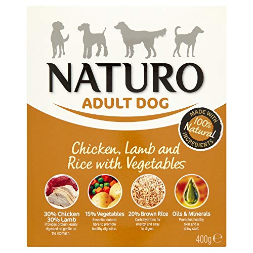 Naturo - Comida húmeda para Perros Pollo con Cordero y arroz