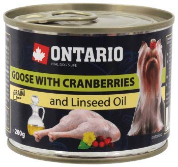Ontario Alimento húmedo Perros Adultos Mini -Ganso y arándanos 200g (6 Latas)