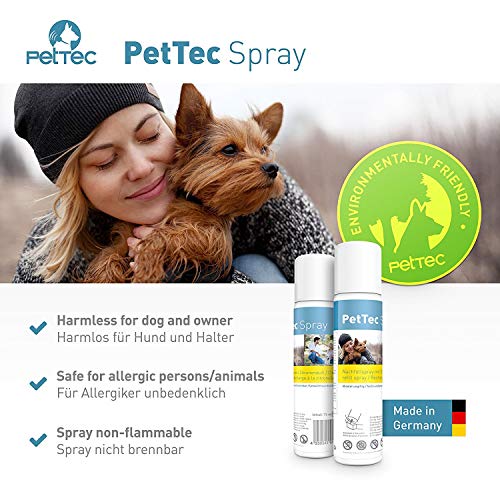PetTec Spray Made in Germany, Lata de Repuesto para Collares de Entrenamiento, seguro para Perros y Personas, Respetuoso del Medio Ambiente y Antialérgico, ofrece un 25% más, Set de 1 o 3, 75 ml, Citronela o Neutro