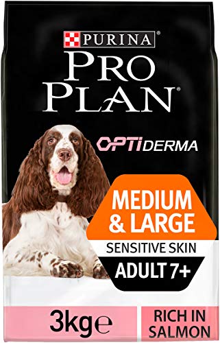 Purina Pro Plan Medium Large Adult 7+ Sensitive Skin OPTI Derma Salmon Comida para Perros - 3000 gr