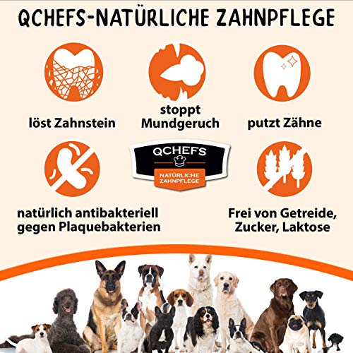 QCHEFS Puffies | comida para perros | contra el mal aliento | limpieza dental | bienestar para alérgicos | aliento y la placa