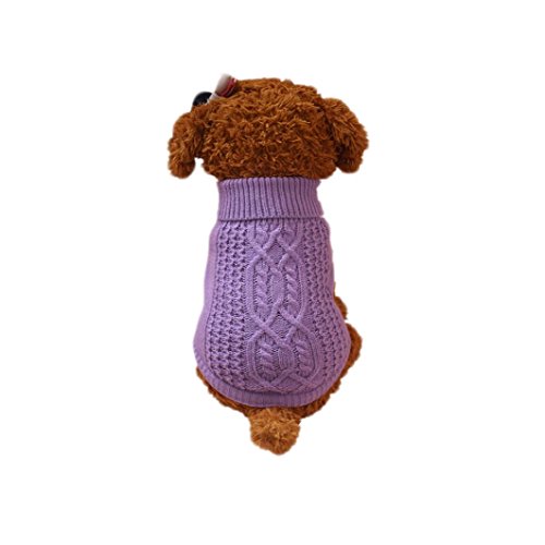 RETUROM Ropa para Mascotas Suéter cálido de Moda para Perros pequeños (Púrpura, XS)