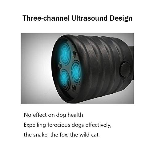 tomate Ahuyentador de Perros por Ultrasonido LED Entrenador Dispositivo de Ladridos Anti Perro de Tres Canales Multifuncional para Bicicleta Paseo Camina