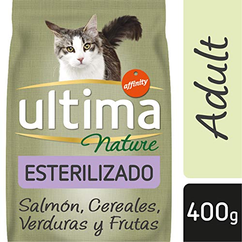 Ultima Nature Pienso para Gatos Esterilizados con Salmón, Pack de 8 x 400g - Total: 3.2kg