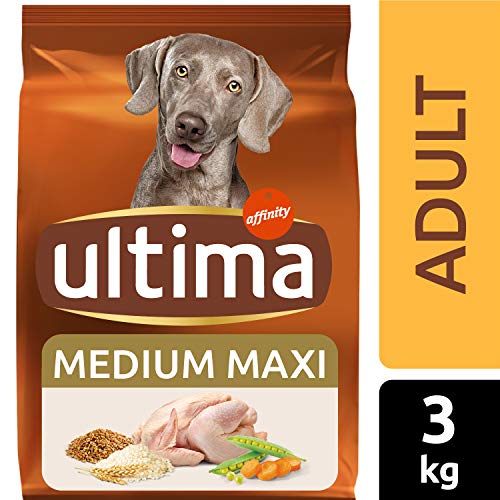 ultima Pienso para Perro Medium-Maxi Adulto con Pollo, Pack de 3 x 3 kg - Total 9 kg