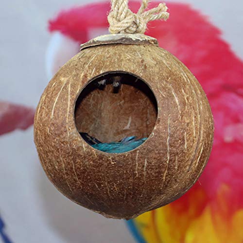 1 Pc Bird jerarquía del Animal doméstico Natural de Coco Casa de pájaros del Parakeet de cría de Aves Nido pajarera Jaula Box (Pulido)