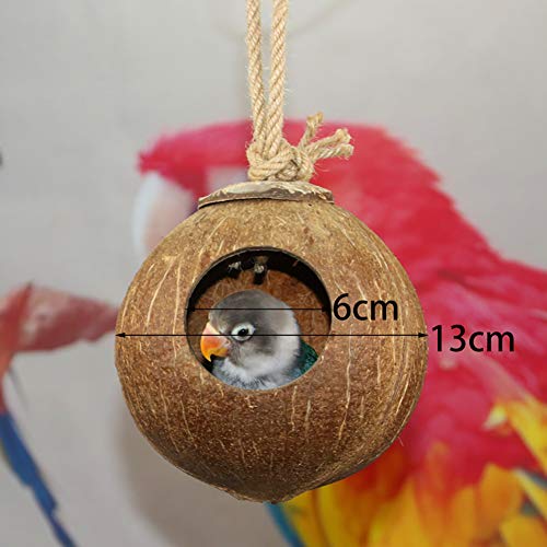 1 Pc Bird jerarquía del Animal doméstico Natural de Coco Casa de pájaros del Parakeet de cría de Aves Nido pajarera Jaula Box (Pulido)