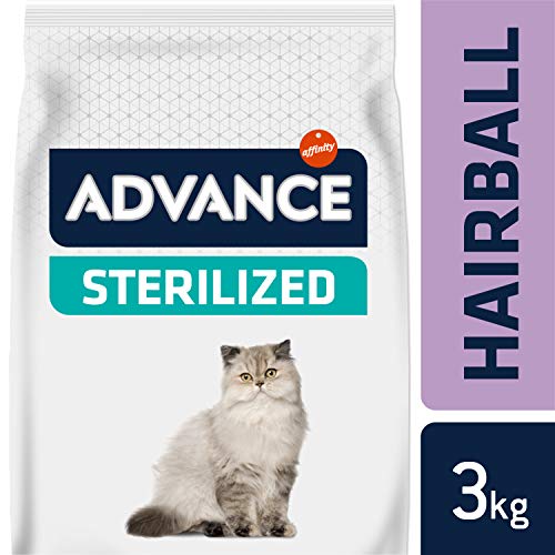 Advance Hairball Sterilized - Pienso para Gatos esterilizados con propesión a Formar Bolas de Pelo - 3 kg