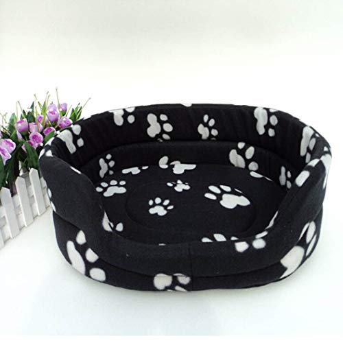 AMURAO Color Negro Alfombrilla para Mascotas Resistente a la Suciedad Impreso Palm Puppy Dog Mat Dog House Cuidado de Animales Luxury Pet Dog Bed