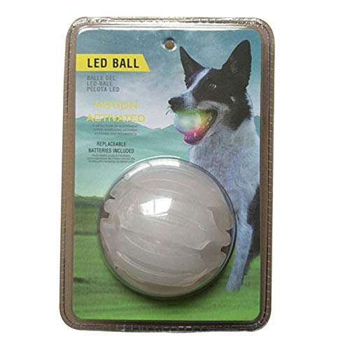 Augproveshak Pelota de juguete para mascotas, con luces LED, para perros, resistente a mordiscos, juguete divertido para mascotas