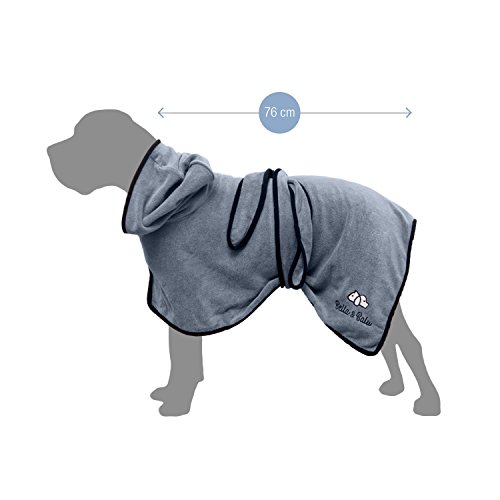 Bella & Balu Albornoz para perro XL de Microfibra Absorbente – Toalla para perros para secado tras el baño o de paseo bajo la lluvia