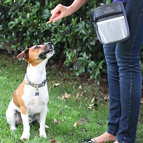Bella & Balu Bolsa de Entrenamiento para perros + bebedero plegable + Clicker + Bolsas para excrementos + Juguete de cuerda – Práctica bolsa para chucherías de perro