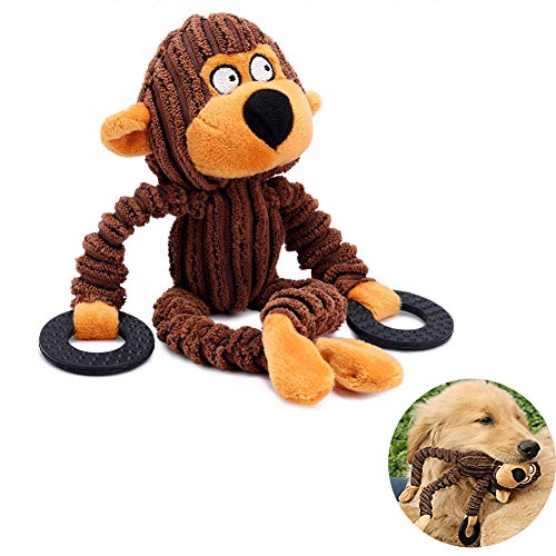 Bello Luna Juguete para Perros Mono Mono con Anillo de Goma para Cachorros Perros pequeños, medianos y Grandes