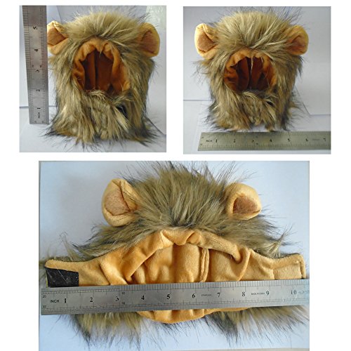 Bello Luna Peluquería de cabello para perros pequeños y gatos, Peluca de león Peluca para cachorros Cosplay de Halloween