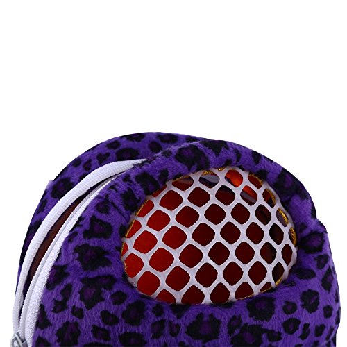 Bolso Tipo Mochila Ideal para Transporte de Animales Pequeño Hamster Erizo Diseño de Leopardo Estampado Animal Mochila de Viaje con Correa (Color: Violeta Talla:13cm x 18cm)