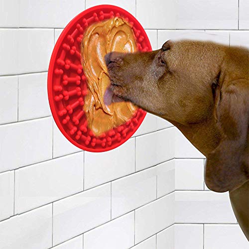Buddy - Alfombrilla de silicona perfecta para lavar perros con forma de curva de pollito, dispositivo de distracción para el aseo - Súper succión, solo agrega mantequilla de maní