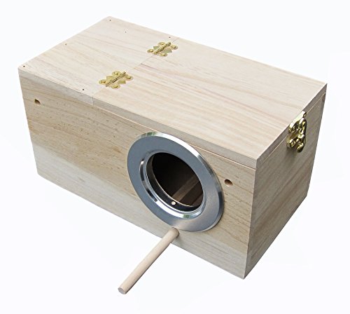 Caja nido de periquitos, casa de nido de periquitos, caja de cría para pájaros, caja de apareamiento 848102
