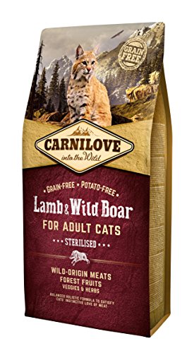 Carnilove 512300 alimento seco para Gatos Wild Boar, Cordero 6 kg - Alimentos Secos para Gatos (Wild Boar, Cordero, 6 kg, Cualquier Raza)