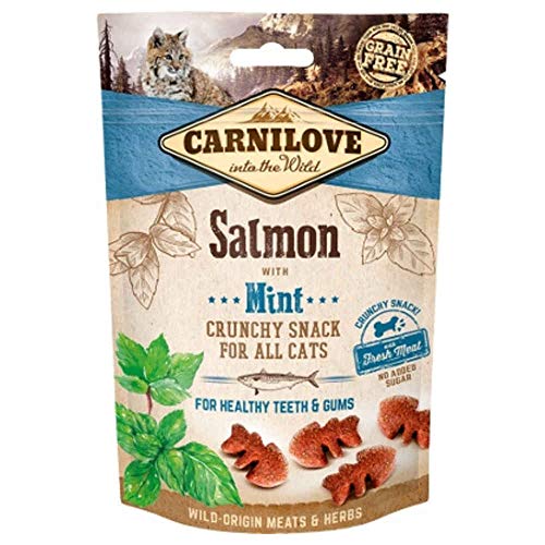 Carnilove Crunchy Snack Salmon & Mint Premios para Gato 50G - Paquete de 30 x 1.67 gr - Total: 50 gr