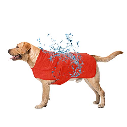 CENGYIUK - Toalla de baño para perro con correa ajustable, microfibra de secado rápido, superabsorbente para mascotas