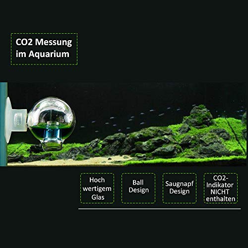 CO2 Test Monitor, NatureAqua CO2 Drop Checker Glass para Acuarios de Agua Dulce, Tanque de Peces de Acuario - 2 Piezas