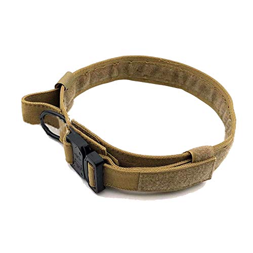 Collar táctico para Perros de Nylon Ajustable Collar Entrenamiento Militar para Perros con Anillo en D de Metal y Hebilla con Mango Ning L