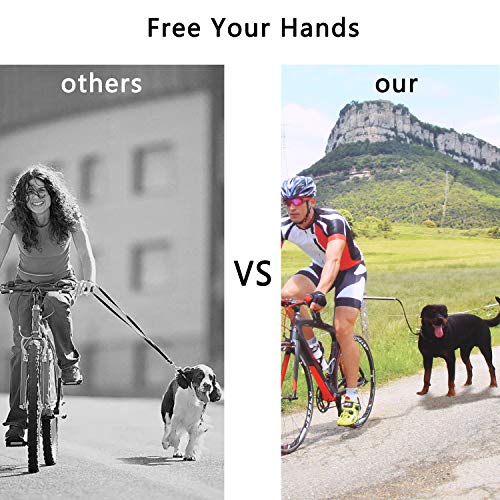 Correa de Bicicleta para Perros - Correa de Manos Libres de Ejercicio de Bicicleta para Mascotas - Acero Inoxidable Ejercitador de Perros de Servicio Pesado con Amortiguación de Muelles