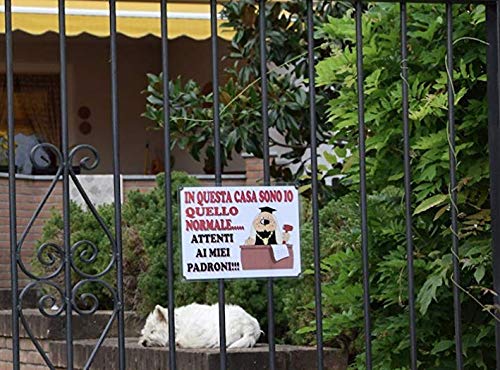 CRAZY FAMILY SHOP Placa Cuidado con EL Perro” para ser aplicada en la Puerta Pastor ESCOCES Tamaño 30 x 21.5 cm