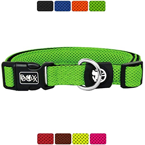 DDOXX Collar Perro Air Mesh, Ajustable, Acolchado | Diferentes Colores & Tamaños | para Perros Pequeño, Mediano y Grande | Collares Accesorios Gato Cachorro | Verde, XS