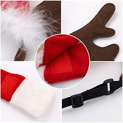 Disfraz de perro de Navidad Legendog, ajustable para la cabeza y bufanda de la mascota de Navidad para perros y gatitos, regalo (gorro, bufanda)
