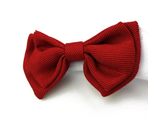 Diyafas 2 x Corbata de Mascota Collar Ajustable de Algodón Pajarita Roja Formal Bowknot para Pequeño Gato Perro Perrito