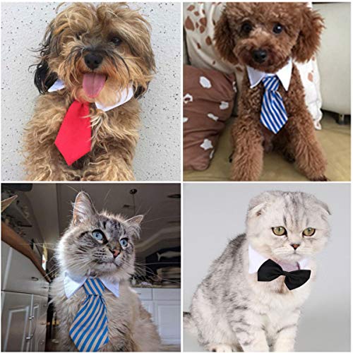 Dokpav 3 Piezas Corbatas y Pajarita Ajustables de Mascotas Perros Gatos Collar de Disfraz de Mascota para Perros Pequeños Accesorios para Preparación de Cachorro - S
