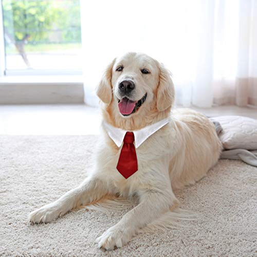 Dokpav 3 Piezas Corbatas y Pajarita Ajustables de Mascotas Perros Gatos Collar de Disfraz de Mascota para Perros Pequeños Accesorios para Preparación de Cachorro - S