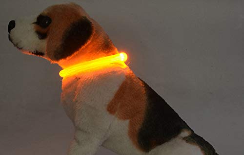 DXIA 2Pcs LED Collar de Perro de Mascota, Collar Luminoso Perro Recargable, Ajustable Recargable Impermeable LED Collar, 3 Modos de LED Perro Collar, Collar de Perro de Seguridad, 70CM