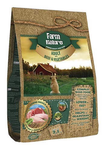 Farm Nature Pienso seco para Perros. FN Buey con Verduras - Todas Las Razas – 2,5 kg