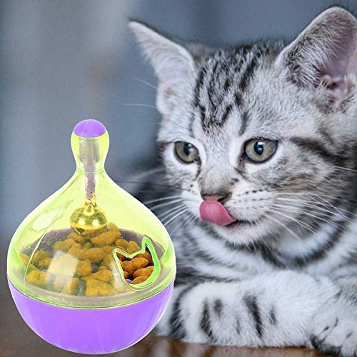 Fdit Cat Toy Ball Cat Alimentador Lento Alimentador de Vasos de Bola, Juguete dispensador de golosinas interactivas Juguete para Mascotas Sacudiendo Alimentos Bola de Fuga para Cachorro Gato