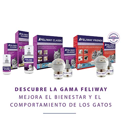 FELIWAY Friends - Anticonflictos para gatos - Peleas, Persecuciones, Bufidos, Bloqueos - Recambio 48 ml
