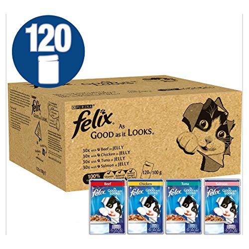 Felix As Good As It Looks - Comida para Gatos variada (100 g, 120 Unidades)