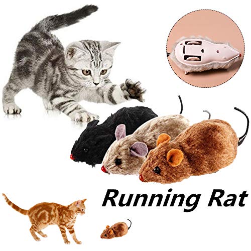 Fenghong Ratón Mini Juguete, Pequeño Ratón Peludo Peluche Juguete Chirrido Ruido Sonido Rata Divertido Regalo Perro Mascota
