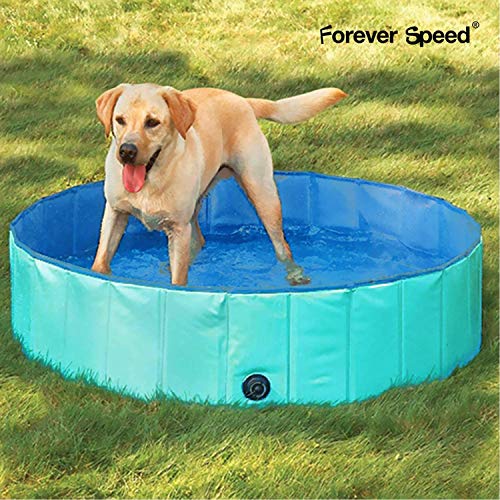 FForever Speed Piscina perros Gatos para perros grandes Portátil Bañera Baño de Mascota Plegable Piscina de Baño Doggy Pool 160 x 30 cm Verde