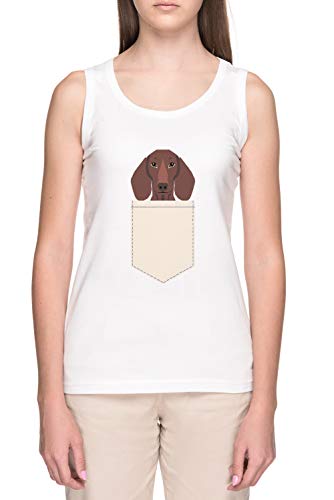 Gaitero - Perro Tejonero, Weener Perro, Wiener Perro, Mascota Retrato, Chorizo Perro, Mascota Mujer Blanco Tank Camiseta Women's White Tank T-Shirt