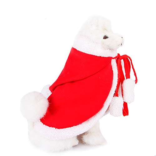Heartcheng Pet Otoño Invierno Sudadera con Capucha, Disfraz de Alce navideño Lindo para Mascotas, Disfraz de Papá Noel, Ropa de Abrigo navideña para Perros de Terciopelo Coral Blando.（S-L